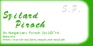 szilard piroch business card